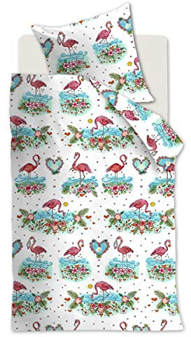 Beddinghouse Kids Bettwäsche Flamingo Flower | Pink - 135 x 200 cm