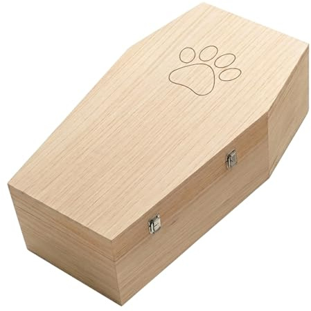 PrimoLiving petbye Holz Tiersarg Natur belassen - Großer 3XL Sarg für große Haustiere - Haustiersarg mit festem Metallverschluss - Sarg aus hochwertigem Holz