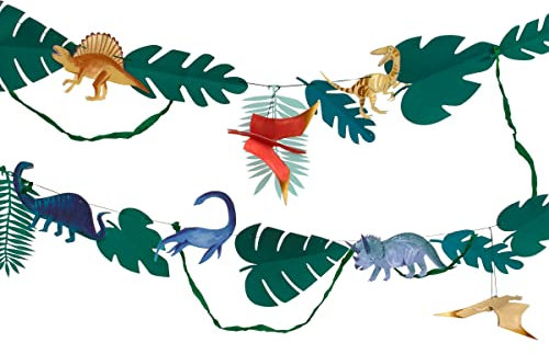 Meri Meri Dinosaurier-Königreich, große Girlande, 3 m, mit überschüssiger Schnur, 1 Stück