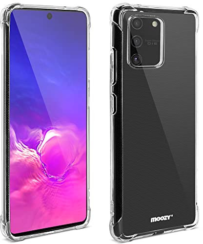 Moozy Transparent Silikon Hülle für Samsung S10 Lite - Stoßfest Klar TPU Case Handyhülle Schutzhülle
