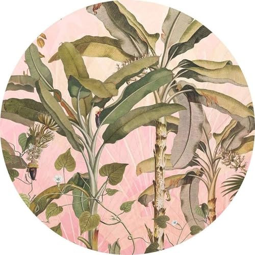 Komar DOT runde und selbstklebende Vlies Fototapete Botany - Ø Durchmesser 125 cm - 1 Stück - Palme, Tapete, Dekoration, Wandtapete, Wandbild, Wandbelag, Designtapete - D1-029