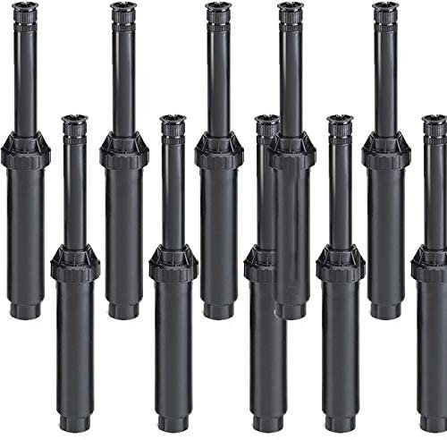 Suinga Pack 10 DIFUSOR ASPERSOR de riego 4,5 Metros unispray R.Bird, Altura emergente 10 cm, Altura Total 18,4 cm, 1/2, Negro
