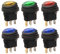 Gebildet 6pcs 12V-24VDC 20A Interruttore a Levetta Impermeabili con Luce a LED, 3Pin ON-OFF SPST, Pulsante Interruttore Rotondo per Auto Barca Camion Elettrodomestici (1xRosso/Giallo/Verde, 3xBlu)