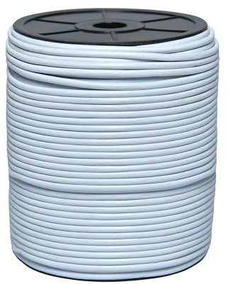 Cords Essentials Cordon rond en cuir véritable pour la fabrication de bijoux, colliers, bracelets, tressage Kumihimo, emballage, artisanat et projets de loisirs (blanc, 3 mm)