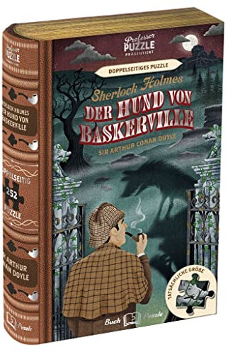 moses. 92121 Professor Sherlock Holmes, 252-teiliges Doppelseitiges Fans des Klassikers, Verpackung in Buchform, Größe Puzzle: 24 x 37 cm