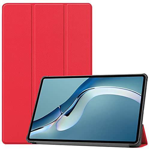 Lobwerk Cover per Huawei MatePad PRO 2021 12.6 Tablet Custodia Sottile con Funzione Funzione Auto Sleep/Wake Rosso