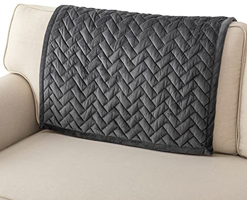 Eismodra Sofa Überzug,Sofabezug 3 Sitzer,Anti-Rutsch-Couch Überzug für L Form Sofaschoner Chaiselongue Ecksofa 2 Sitzer Schonbezüge Wohnzimmer Sessel Hunde Haustiere,Dunkelgrau,90x90cm(nur 1 Stück)