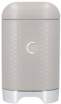 KitchenCraft Coffee Storage Canister with Lid, Latte Cream, 11.5 x 11.5 x 19.5cm