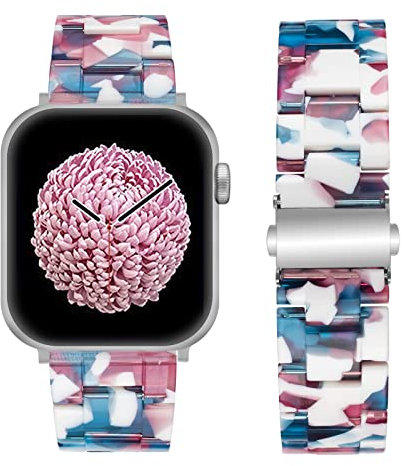SEURE Kompatibel mit Apple Watch Armband 38mm 40mm 41mm 42mm Damen Herren Resin Harz Ersatzarmband Leicht Ersatz für Watch Series 10 9 8 7 6 SE 5 4 3 2 1 Icemagenta