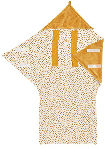 MEYCO Einschlagdecke Babyschale One Size Fleece Umschlagdecke Honey Gold | Wickeldecke für Babywippe, Kinderwagen & Autositz 3 und 5 Punkt Gurt - weich & hautfreundlich - waschbar - Einheitsgröße