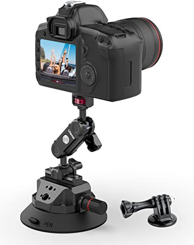 ULANZI SC-02 4.5 Kamera Auto Saugnapf Halterung für GoPro, Vakuum Saugnapfhalter mit Pumpe und Schnellverschluss NOTA Magic Arm, Kamera Autohalterung für DJI OSMO, GoPro Hero, Nikon, Sony, DSLR