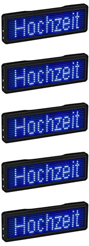 liovitor 5 x Bluetooth-LED-Namensschild, wiederaufladbar, zum Selbermachen, programmierbar, Scrolling-Nachrichtenbrett, Anzeige, LED, Typ 5