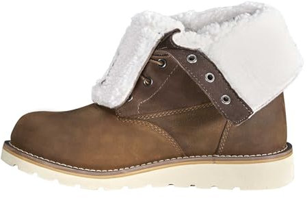 Carhartt Stivali invernali da donna, impermeabili, con fodera in sherpa, pieghevoli, con zeppa, marrone, 11