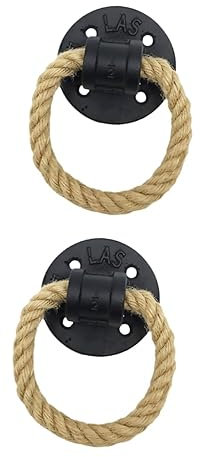 Uonlytech 2stücke Vintage Hanfseil Möbelknopf Robuster Türgriff Aus Schmiedeeisen Für Schränke Und Dekorative Zugringe Für Holztüren Einfache Installation