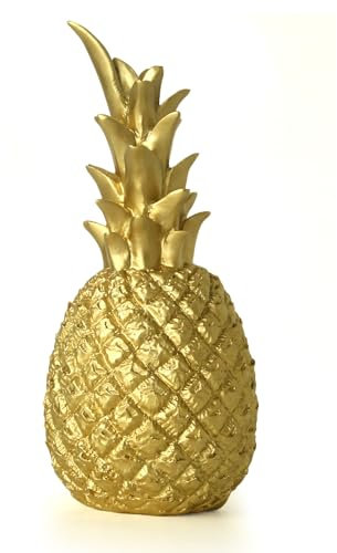 Tuzsocr Ananas Deko Statuen,Dekofigur für Wohnzimmer Schreibtisch deko (Gold, M)