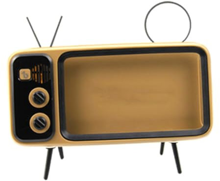 Veemoon Mini TV Phone Stand Retro TV Stand Phone Holder Creative Speaker Plastic Accessory