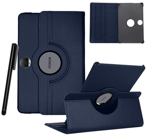 Heremore Hülle Kompatibel mit Honor Pad 9 12.1 Zoll 2024 Tablette, 360° Drehbar Multi-Winkel PU Leder Schutzhülle
