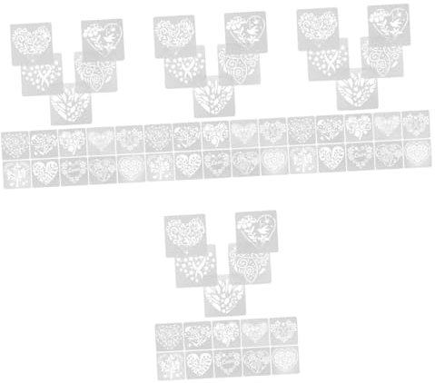 Lurrose 60 Blatt Liebe Herz Zeichnungsvorlage Valentinstag-schablonen Zum Malen Mini-schablonen Herzschablone Zum Ausdrucken Malschablonen Multifunktion Das Haustier Kind Zeichenbrett Weiß