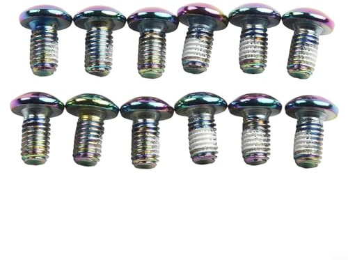 PRO Oil Slick Stainless Disc Brake for Rotor Bolts, Anti Skid Thread, M5 x 10mm T25 (12 Pack)