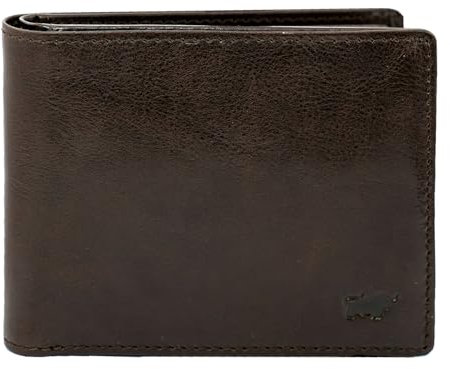 BRAUN BÜFFEL - Herren RFID Geldbörse Arezzo - 4 Kartenfächer und 4 Steckfächer aus echtem Rindleder Schlichtes Design - Edles Braun
