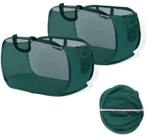 2 Stück Faltbarer Wäschekorb, 75L Pop up Wäschekorb Faltbar (36 x 36 x 58 cm) Wäschetonne Wäschekorb klappbar mit Griff, Aufbewahrungskorb für Kinderzimmer Camping Und Reisen