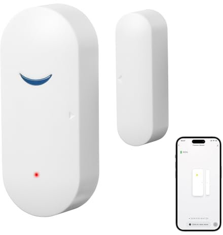 UTEBIT Sensore per porta WiFi, sensore di contatto intelligente per finestra e porta per la sicurezza domestica e Smart Home Automation