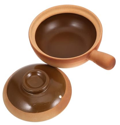 Garneck Cacerola de Terracota con Asa de Cerámica para Sopa Juego de Utensilios de Cocina de Cerámica Multiusos