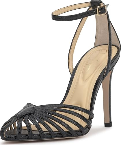 Jessica Simpson Paveri Strappy Caged Heeled Pump, Black, 8.5