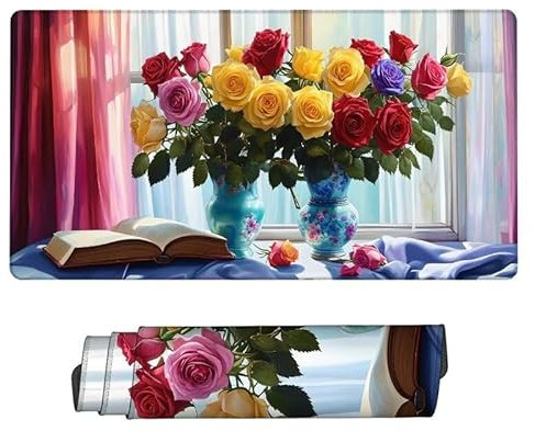 Tapis de Souris Livre, Tapis de Souris XXL 900x500x3mm Tapis Souris Usine, Grand Tapis de Bureau, AntidéRapant éTanche, Tapis Souris à Bords Cousus pour la Maison, Le Bureau, Hommes Cadeaux XJ-295