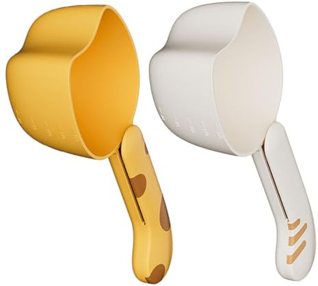 ABOOFAN Niedliches Katzendesign 2 Stück Verschlussclip-löffel Mit Messskala Zum Schöpfen Von Reismehl