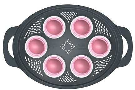 Wundermix - Muffinizer® + Eier-Pochierer aus Silikon für Thermomix (TM6, TM5, TM31) • Inklusive 6 Einsätze zum Eier Pochieren • Silikonformen für pochierte Eier im Varoma • Made in Germany