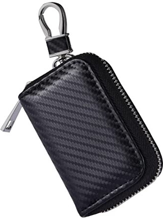Keyless Go Schutz Autoschlüssel, Autoschlüssel Abdeckung, Schlüsseletui Aus Pu Leder Mit Reißverschluss, AutoRfid Signalblockierung, Anti Diebstahl Tasche, Anti Hacking Case Blocker, Schwarz