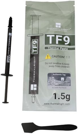 TR TF9 1,5 g di Pasta di Composto Termico per refrigeratori di processore, Pasta di Calore ad Alta conducibilità 14 W/M.K per Tutti i processori (CPU, GPU), Non conduttivo