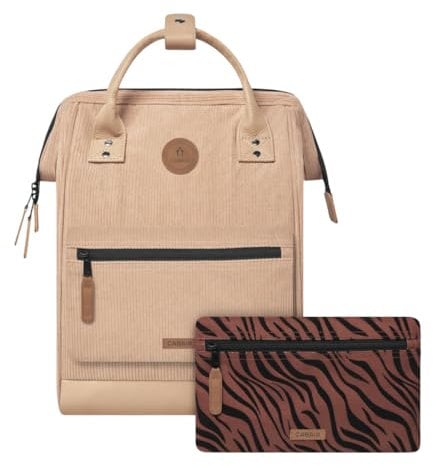 CABAIA - Sac à Dos Adventurer Luxor - Medium 18L - Déperlant - Compartiment Ordinateur Portable 13-2 Poches - Certifié Vegan - Sac Voyage, Affaires, École pour Homme et Femme - Crème