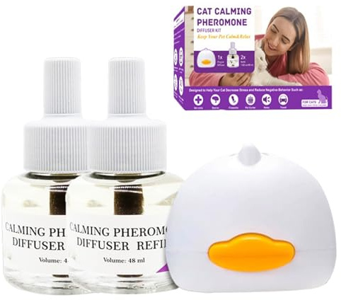 Cat Soothing Diffuser, Soothing Diffuser for Cats - Heating Soothing Behavioral Support Diffuser | 96 ml Relief Spray Portable Natural Plug-in for Indoor Outdoor Voltage New