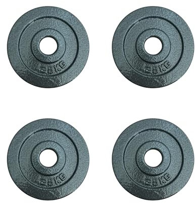 Chase Fitness Cast Iron Weight Plates, 1.25kg - 20kg, 1-Inch Hole, for Barbell and Dumbbell Training (1.25KG X 4)