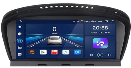 Android Touchscreen Autoradio für BMW 5er Serie E60 E61 E90 2009-2010 CIC Integriertes Carplay Android Auto DSP FM AM DVR RDS DAB GPS Navi HiFi BT 5.0 Lenkradsteuerung Rückfahrkamera (668S 6 +