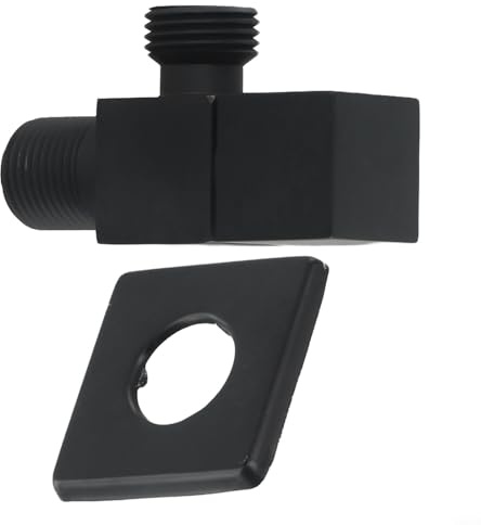 YJDOORPLAY G1/2 Zoll Messing Wandhalterung Badezimmer Absperrventil Einzelsteuerung Wasserventil für Balkon Waschmaschine Garten Toilette Schwarz (Schwarz)