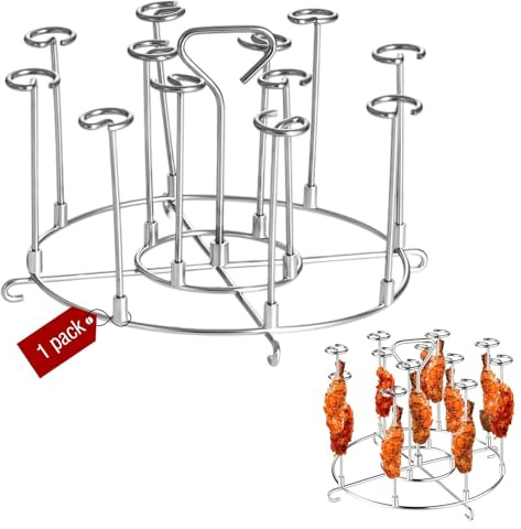 MUNTE Support pour brochettes pour friteuse à air chaud, brochettes Airfryer, ensemble de racks verticaux pour friteuse à air chaud rond 18,5 × 10 cm, pour grillades au poulet, brochettes et saucisses