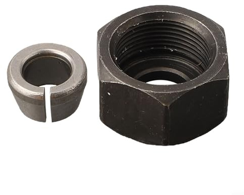 Zilimontt Spannzangenadapter für Graviermaschine und Holzfräser, M17 6/6,35/8 mm mit Mutter, Hartmetallstahlschleifen, kompatibel mit Trimmfräser T (Nut 8 mm Spannzange)