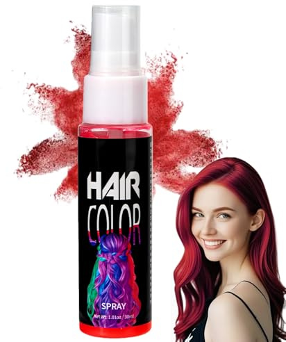 Temporary Hair Colour Spray,Bright Red Hair Dye for Women&Men,Washable Hair Color Spray,Quick-Dry Hair Dye Temporary,Fast Dyeing&Instant Styling,Instant Ha/ir D/ye,for Halloween,Party Makeup(Red)