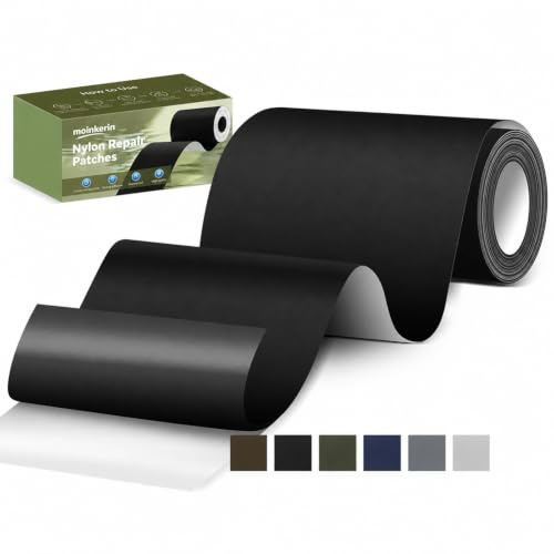 moinkerin Nylon Reparatur Patch 7.6 x 200cm Selbstklebend für Jacke & Zelt | Flexibel & zuschneidbar – für schnelle Reparaturen an Daunenjacken, Rucksäcken, Zelten, Schlafsäcken & Outdoor-Textilien