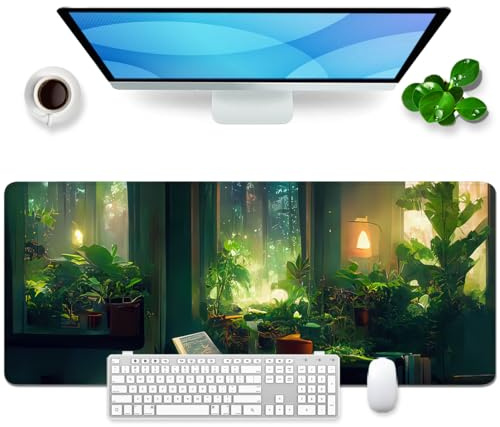 Mauspad Grün xl Gaming Mousepad Groß Desk Pad Green Desk Mat Bürozubehör Schreibtischunterlage 80x30cm (Grün)