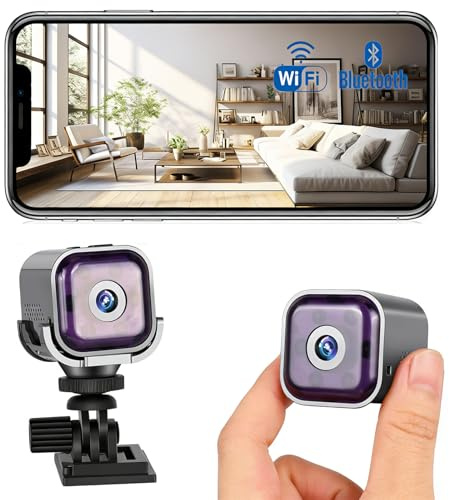 QianShouYan Smart WiFi Mini Camera 1080P HD Spy Camera Wireless Security Camera with Night Vision, APP Control, Two-Way Audio, Motion Detection & Built-In Battery for Home, Outdoor, Pet