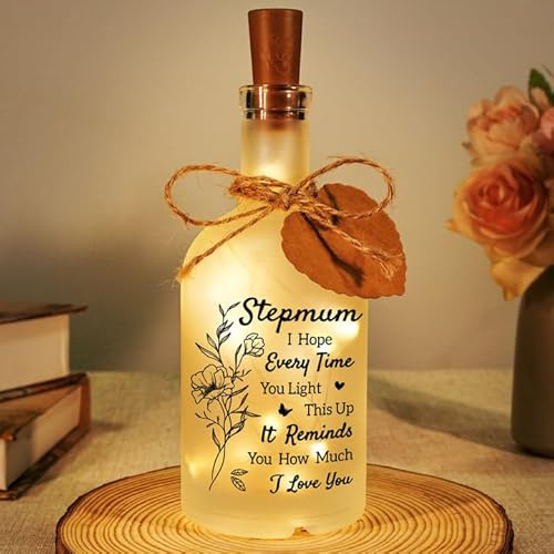 Sayregifty Step Mum Gifts, Gifts for Step Mum - LED Bottle Decorative Light | Birthday Gift for Step Mum, Perfect Mothers Day Christmas Gift for Step Mum, Thoughtful Presents for Step Mum from Step Child