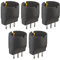 Electraline 92293 Set 5 Adattatori da Schuko a Spina Grande 16A, Nero, Confezione da 5