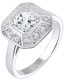 Elli PREMIUM Ring Damen Verlobung Glamour Topas in 925 Sterling Silber