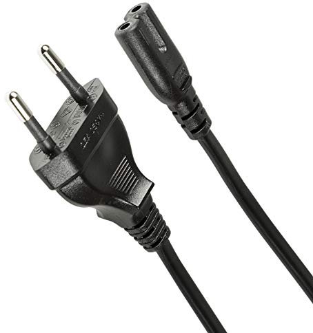odedo 3m Netzkabel Euro Stecker schwarz 3,0 Meter Stromkabel Eurostecker lang