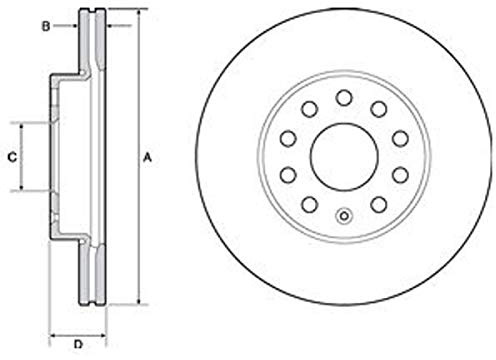 DELPHI BG4701C 2x Bremsscheiben Vorne Ø276mm Belüftet Kompatibel mit VW Golf 7 Schrägheck 5G1, BQ1, BE1, BE2 5Q0615301A 5Q0615301E 8V0698302