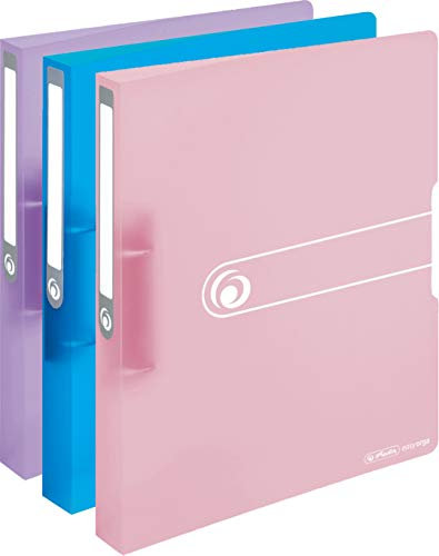Herlitz Ringbücher, A4, 2 Ringe, 25mm, PP-Folie (3 Farben)